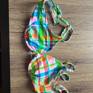 Wild Fable Multicolor Plaid Bikini Top